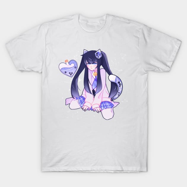 Yui the Boba neko T-Shirt by Breadwithbutter 